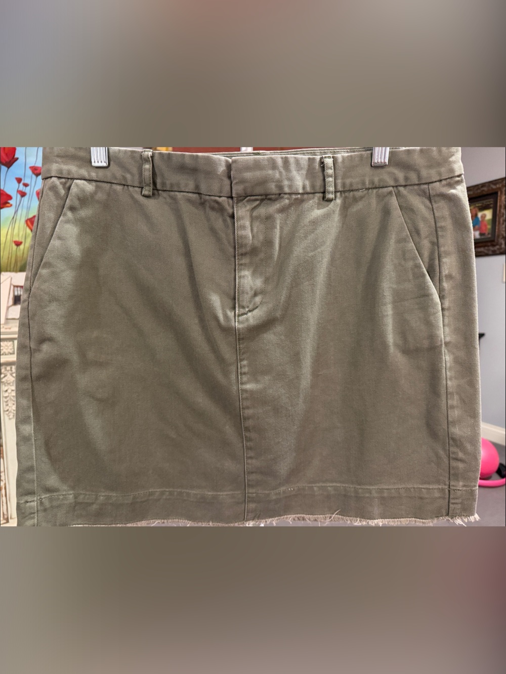 GAP Olive Utility Mini Skirt
